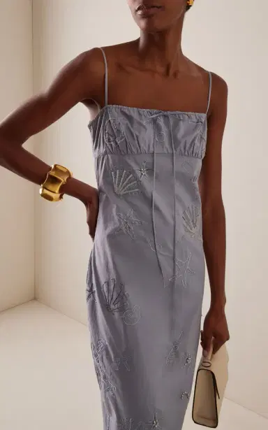 BERNADETTE Riri Embroidered Cotton Midi Dress | Thumbnail 3 BERNADETTE Riri Embroidered Cotton Midi Dress | Thumbnail 3
