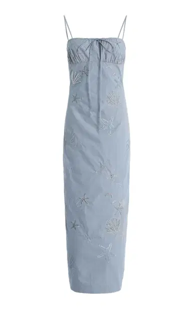 BERNADETTE Riri Embroidered Cotton Midi Dress | Thumbnail 1 BERNADETTE Riri Embroidered Cotton Midi Dress | Thumbnail 1