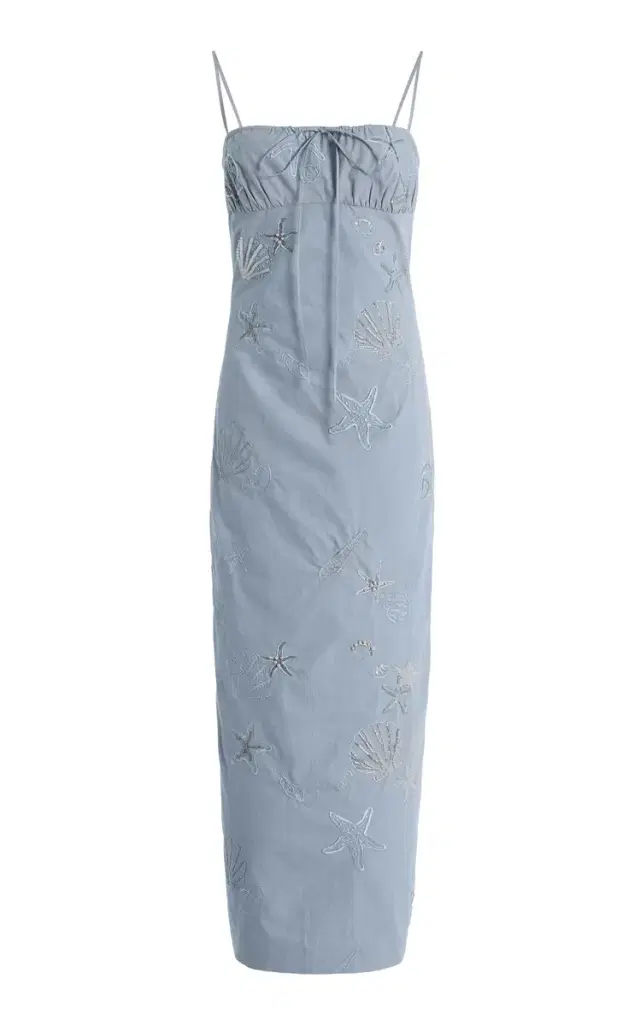 Bernadette Riri Embroidered Cotton Midi Dress