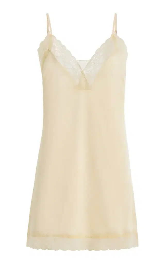 Pietra Lace-Trimmed Satin Mini Dress