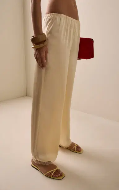 ELCE Pietra Lace-Trimmed Satin Pants | Thumbnail 3 ELCE Pietra Lace-Trimmed Satin Pants | Thumbnail 3