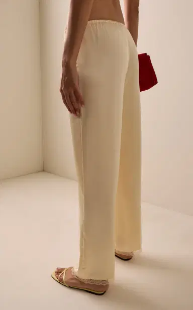 ELCE Pietra Lace-Trimmed Satin Pants | Thumbnail 4 ELCE Pietra Lace-Trimmed Satin Pants | Thumbnail 4