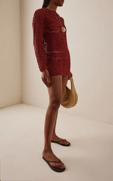 Zulu & Zephyr Crocheted Cotton-Linen Mini Tunic Dress | Thumbnail 2 Zulu & Zephyr Crocheted Cotton-Linen Mini Tunic Dress | Thumbnail 2