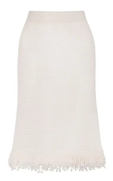 Paris Georgia Fringed Knit Cotton Midi Skirt | Thumbnail 5 Paris Georgia Fringed Knit Cotton Midi Skirt | Thumbnail 5