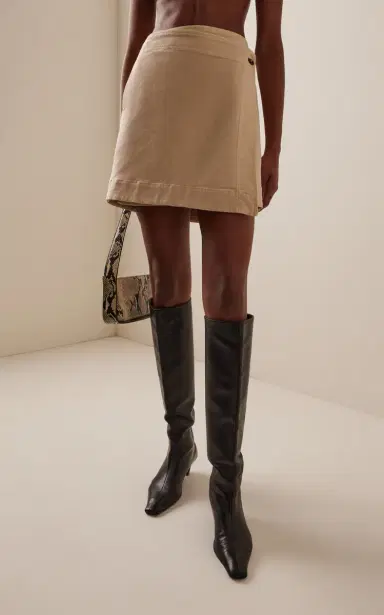 Closed Wrap-Effect Mini Skirt | Thumbnail 3 Closed Wrap-Effect Mini Skirt | Thumbnail 3