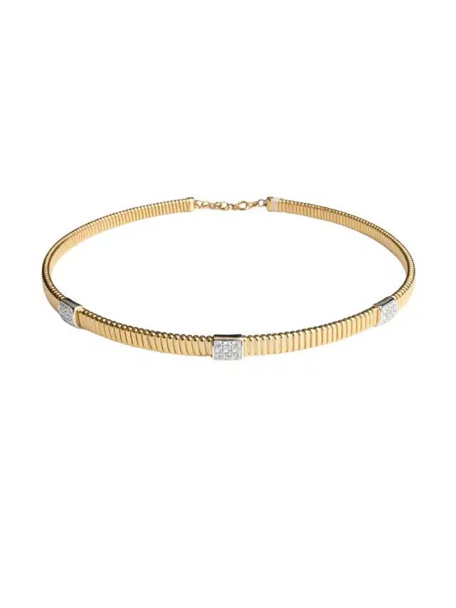 1.21ct Diamond 18K Gold Choker Necklace