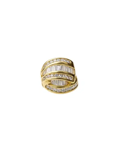 Wish Fine Jewelry 2.00ct Diamond 18K Gold Crossover Ring | Thumbnail 1