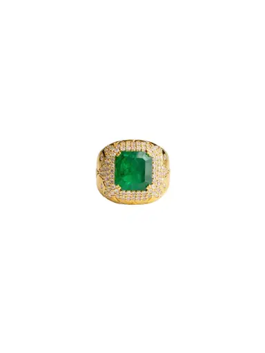 Wish Fine Jewelry 4.33ct Diamond Emerald 14K Gold Halo Cocktail Ring | Thumbnail 2 Wish Fine Jewelry 4.33ct Diamond Emerald 14K Gold Halo Cocktail Ring | Thumbnail 2