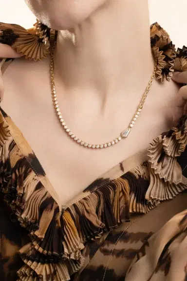 Uniform Object Champagne Diamond Kite Vessel Tennis Necklace | Thumbnail 2 Uniform Object Champagne Diamond Kite Vessel Tennis Necklace | Thumbnail 2