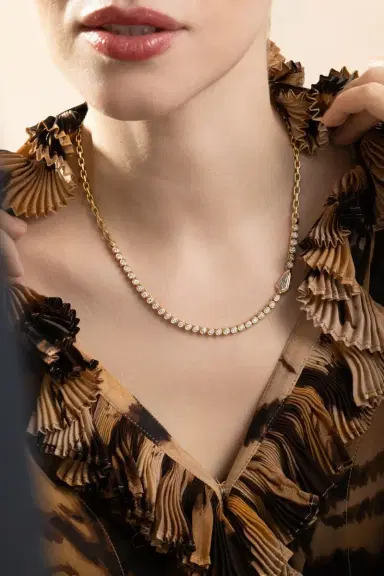 Uniform Object Champagne Diamond Kite Vessel Tennis Necklace | Thumbnail 3 Uniform Object Champagne Diamond Kite Vessel Tennis Necklace | Thumbnail 3