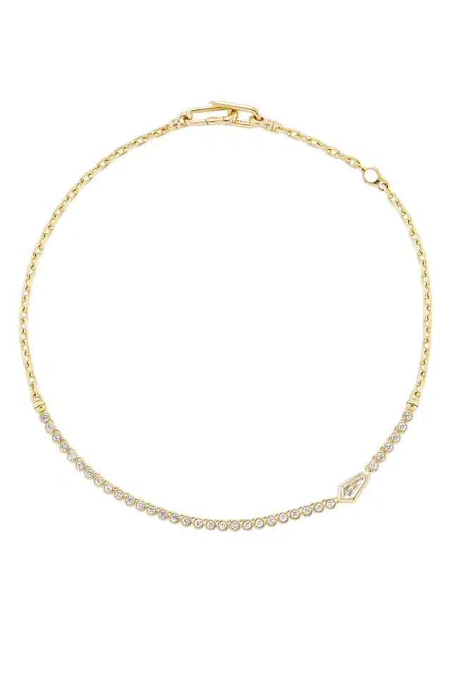 Uniform Object Champagne  Diamond Kite Vessel Tennis Necklace