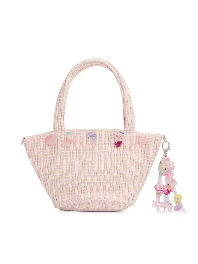 Bari Lynn Girl's Mermaid Woven Tote Bag - Pink