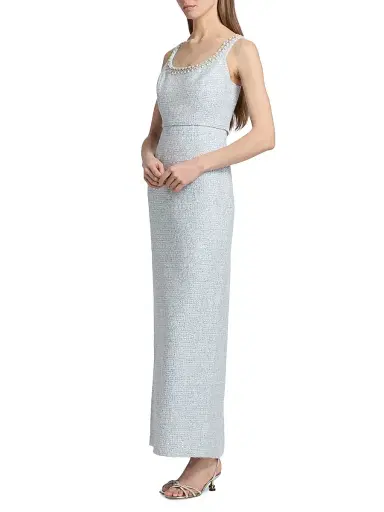 SACHIN & BABI Women's Lana Embellished Tweed Gown - Ice Blue - Size 8 | Thumbnail 4 SACHIN & BABI Women's Lana Embellished Tweed Gown - Ice Blue - Size 8 | Thumbnail 4