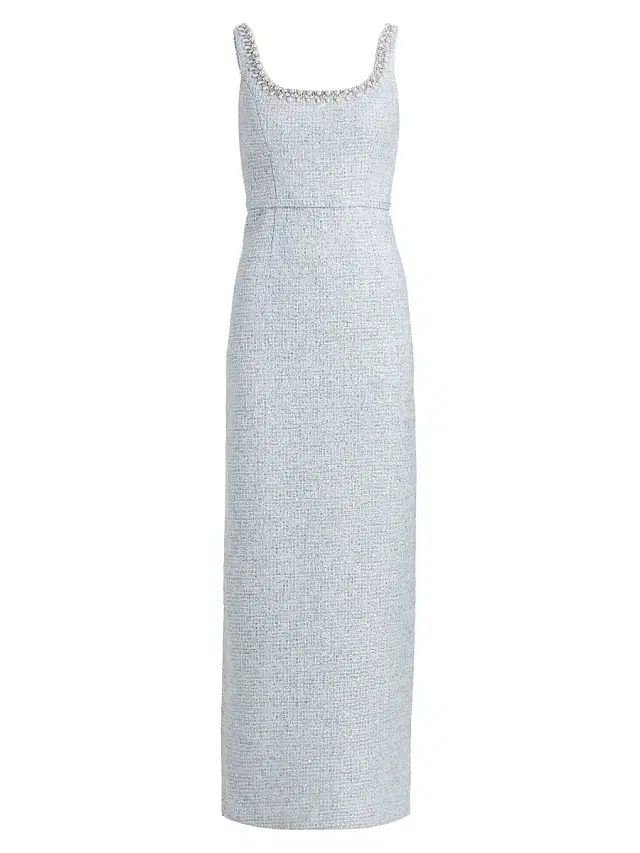 SACHIN BABI Women's Lana Embellished Tweed Gown - Ice Blue