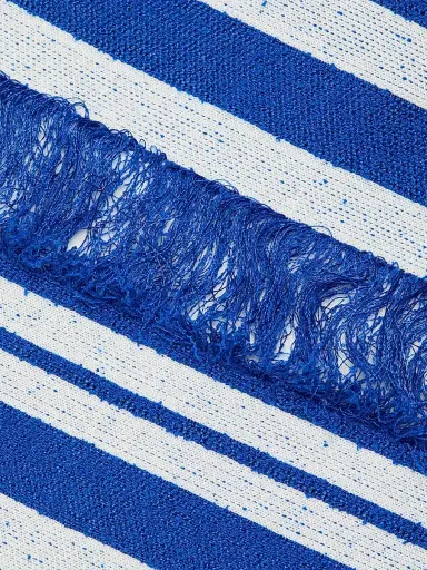 Simkhai Women's Cairo Striped Fringe Knit Tube Top - Royal Blue Stripe - Size Large | Thumbnail 7