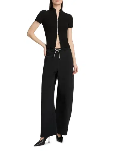 Alexander Wang Women's Crystal Drawstring Sweatpants - Black - Size Large | Thumbnail 2