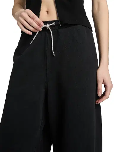 Alexander Wang Women's Crystal Drawstring Sweatpants - Black - Size Large | Thumbnail 6