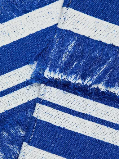 Simkhai Women's Lula Striped Knit Fringe Midi-Skirt - Royal Blue Stripe - Size XS | Thumbnail 7