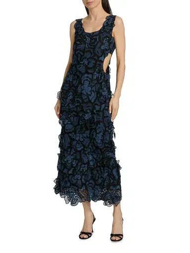 Simkhai Women's Corinna Guipure Lace Midi-Dress - Dark Indigo Multi - Size XL | Thumbnail 2 Simkhai Women's Corinna Guipure Lace Midi-Dress - Dark Indigo Multi - Size XL | Thumbnail 2