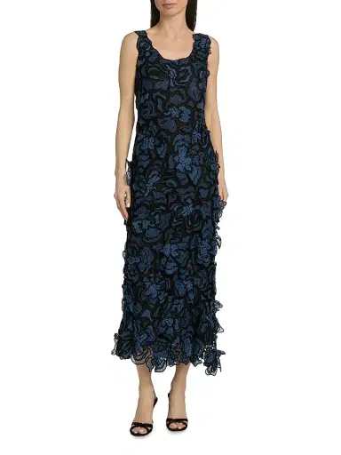 Simkhai Women's Corinna Guipure Lace Midi-Dress - Dark Indigo Multi - Size XL | Thumbnail 3 Simkhai Women's Corinna Guipure Lace Midi-Dress - Dark Indigo Multi - Size XL | Thumbnail 3