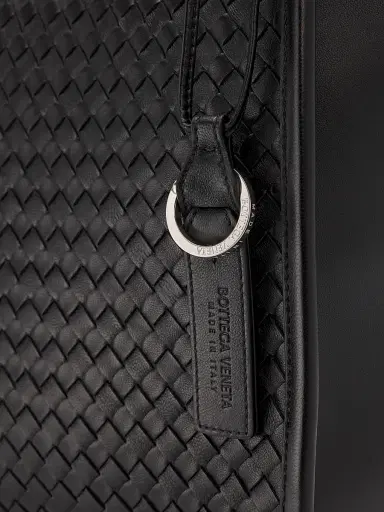 Bottega Veneta Men's Corriere Intrecciato Leather Tote Bag - Black Silver | Thumbnail 5 Bottega Veneta Men's Corriere Intrecciato Leather Tote Bag - Black Silver | Thumbnail 5