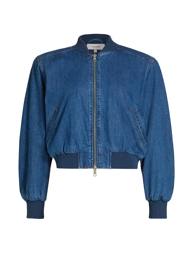 Hudson Jeans Women's Denim Bomber Jacket - Lottery