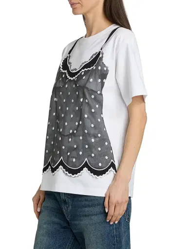 Marc Jacobs Women's Trompe L'oeil Cami T-Shirt - White Multi - Size XS | Thumbnail 4 Marc Jacobs Women's Trompe L'oeil Cami T-Shirt - White Multi - Size XS | Thumbnail 4
