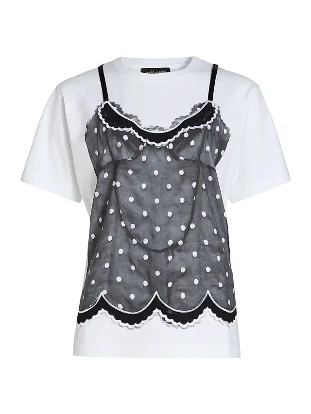 Women's Trompe L'oeil Cami T-Shirt - White Multi