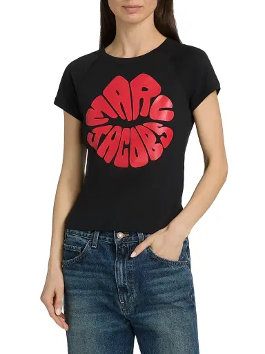 Marc Jacobs Women's Marc Kiss Logo Shrunken T-Shirt | Thumbnail 3 Marc Jacobs Women's Marc Kiss Logo Shrunken T-Shirt | Thumbnail 3