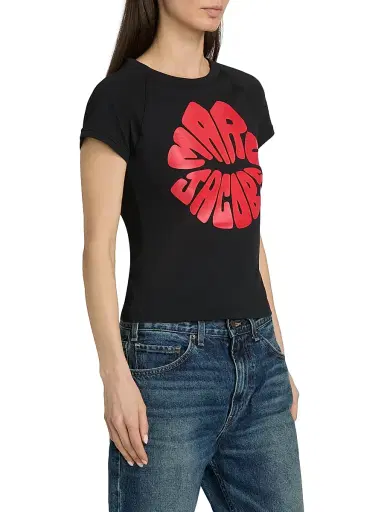 Marc Jacobs Women's Marc Kiss Logo Shrunken T-Shirt | Thumbnail 4 Marc Jacobs Women's Marc Kiss Logo Shrunken T-Shirt | Thumbnail 4