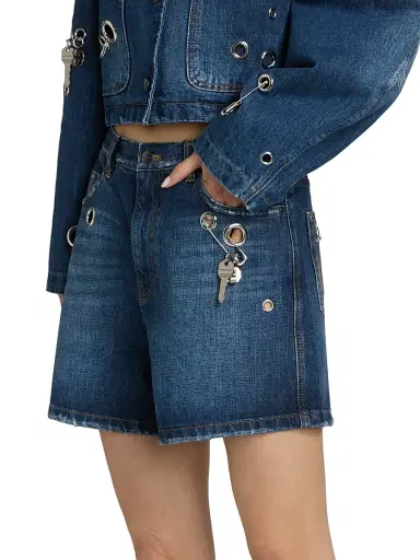 Marc Jacobs Women's Grommet Denim Shorts - Medium Wash Indigo - Size 24 | Thumbnail 4 Marc Jacobs Women's Grommet Denim Shorts - Medium Wash Indigo - Size 24 | Thumbnail 4