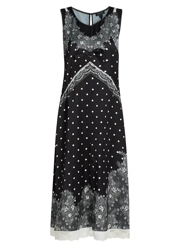 Marc Jacobs Women's Trompe L'oeil Slip Midi-Dress - Black Multi