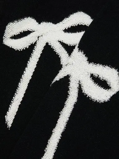 Marc Jacobs Women's Bow Jacquard Sweater - Black White - Size Medium | Thumbnail 7