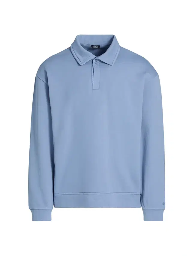 Men's Foundation Johnny-Collar Fleece Polo Shirt - Mountain Bluebird - Size XXL