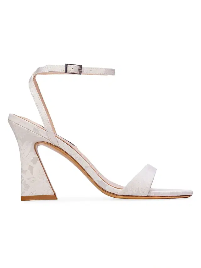 Anne Barge Women's Muse Floral Silk Sandals - White Flower Silk
