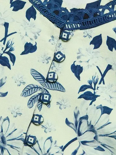 VERANDAH Women's Pushpanjali Printed Caftan Minidress | Thumbnail 7