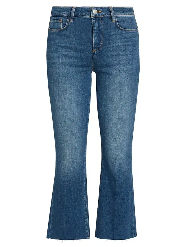 L'AGENCE Women's Kendra Crop Flare Jeans - Authentique