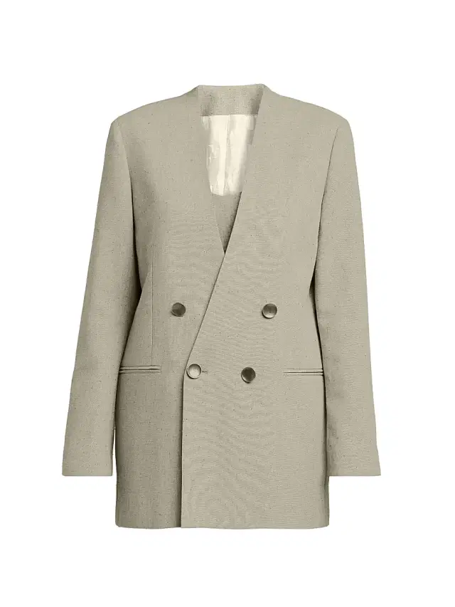 Alberta Ferretti Women's Double-Breasted Oversized Blazer - Grey