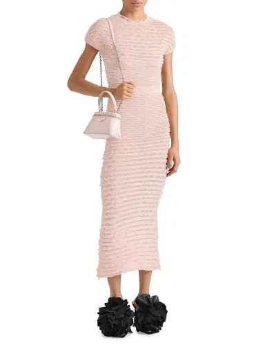 Givenchy Women's Long Skirt with Nylon Frills - Silk Pink - Size Small | Thumbnail 2