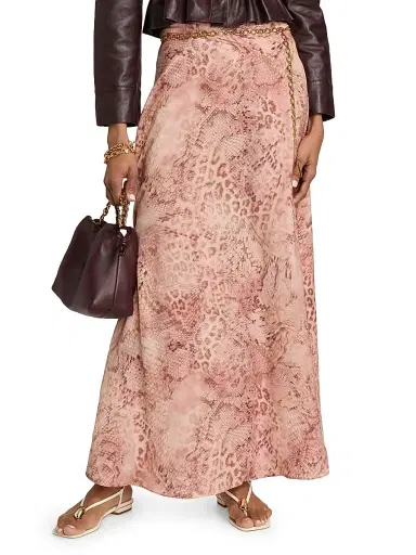 Ba&sh Women's Ciria Snakeskin-Print Maxi Skirt - Rose - Size Large | Thumbnail 3 Ba&sh Women's Ciria Snakeskin-Print Maxi Skirt - Rose - Size Large | Thumbnail 3