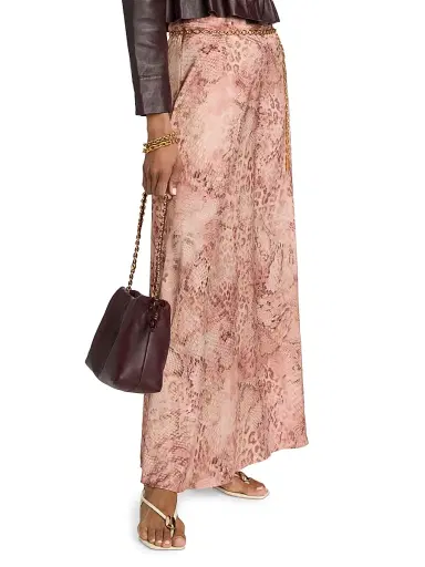 Ba&sh Women's Ciria Snakeskin-Print Maxi Skirt - Rose - Size Large | Thumbnail 4 Ba&sh Women's Ciria Snakeskin-Print Maxi Skirt - Rose - Size Large | Thumbnail 4