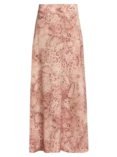 Ba&sh Women's Ciria Snakeskin-Print Maxi Skirt - Rose - Size Large | Thumbnail 1 Ba&sh Women's Ciria Snakeskin-Print Maxi Skirt - Rose - Size Large | Thumbnail 1