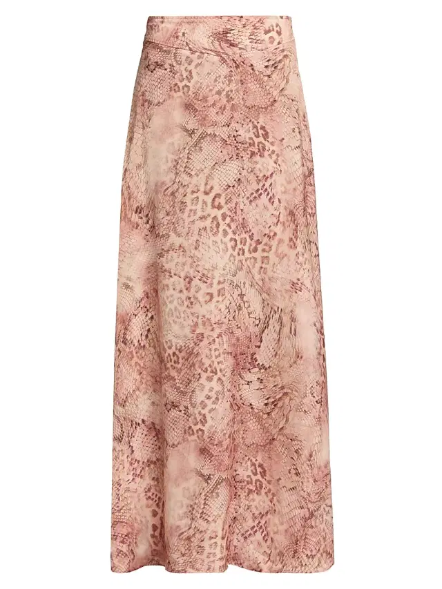 Women's Ciria Snakeskin-Print Maxi Skirt - Rose