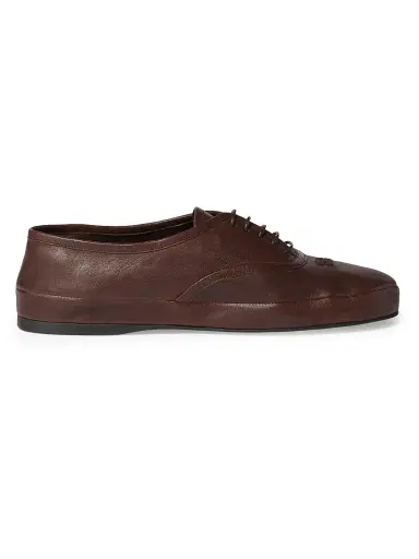 Miu Miu Women's Nappa Leather Laced Loafer Shoes - Brown | Thumbnail 1 Miu Miu Women's Nappa Leather Laced Loafer Shoes - Brown | Thumbnail 1