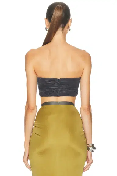 Atlein Pleated Draped Crop Top | Thumbnail 3