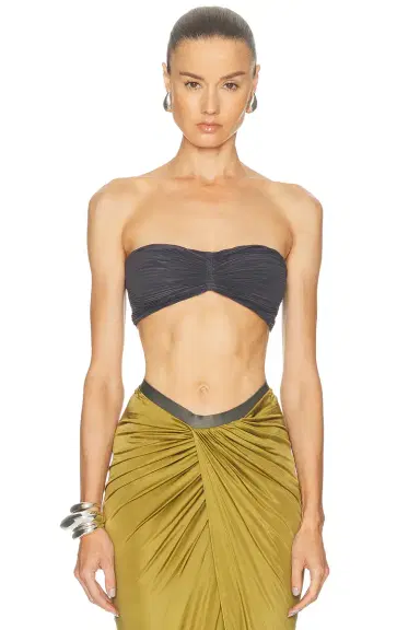 Atlein Pleated Draped Crop Top | Thumbnail 1