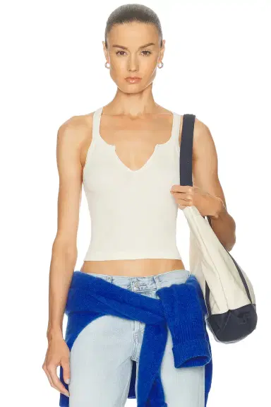 RE/DONE V Cut Ribbed Tank Top | Thumbnail 3 RE/DONE V Cut Ribbed Tank Top | Thumbnail 3