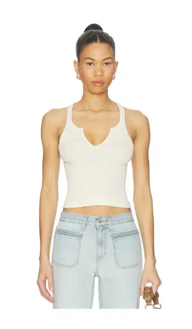 RE/DONE V Cut Ribbed Tank Top | Thumbnail 1 RE/DONE V Cut Ribbed Tank Top | Thumbnail 1