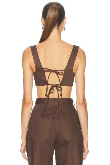 MATTHEW BRUCH Tie Back Crop Top | Thumbnail 4