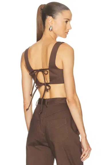 MATTHEW BRUCH Tie Back Crop Top | Thumbnail 1